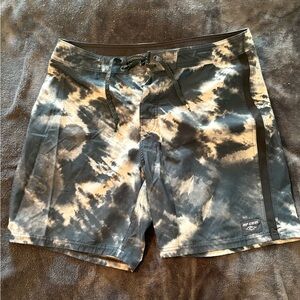 Rip Curl Tie-Dye Swim Shorts - Black and White